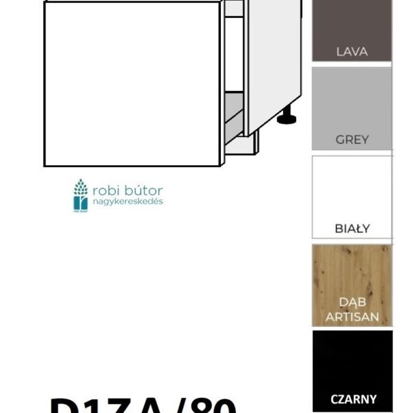 PRATO KONYHABÚTOR (D1ZA80) 1 FIÓKOS mosogatós szekrény 60 cm _elemes konyhabútor