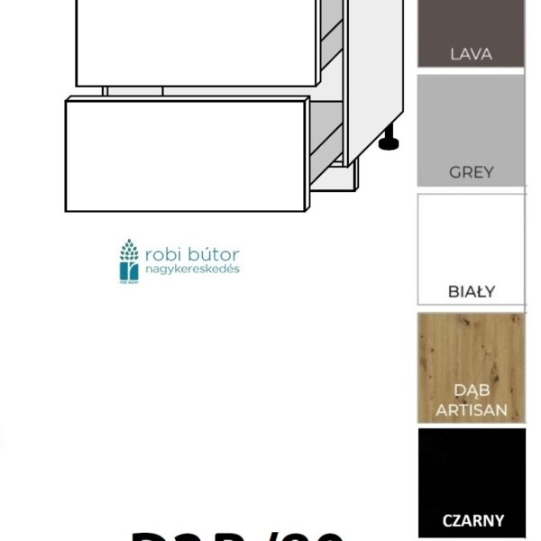 PRATO KONYHABÚTOR 2 FIÓKOS szekrény 80 cm  (D2R80)_elemes konyhabútor