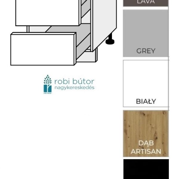 PRATO KONYHABÚTOR 3 FIÓKOS szekrény 50 cm  (D3R50)_elemes konyhabútor
