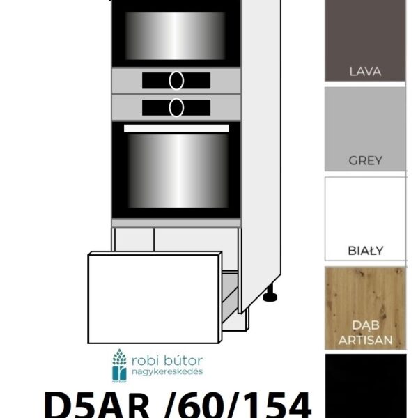 PRATO KONYHABÚTOR (D5AR60_154) mikró-sütő beépítő szekr. 60 cm_elemes konyhabútor