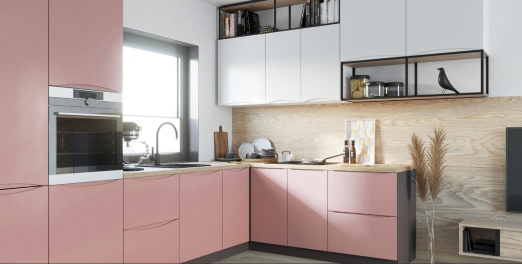 Napoli matt elemes konyhabútor közeli 2 részlet modern enteriőrben