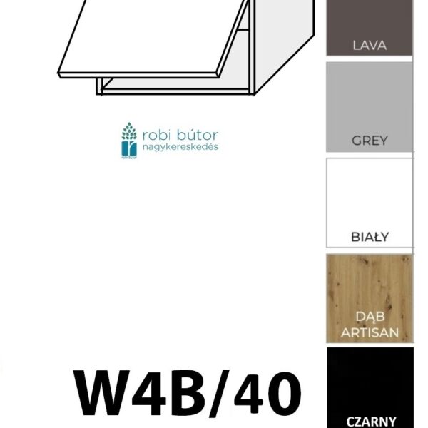 TIVOLI KONYHABÚTOR 1-ajtós FELSŐ szekrény 40 cm (W4B40)_elemes konyhabútor_konyhabútor