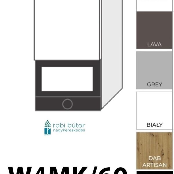 NAPOLI MAGASFÉNYŰ KONYHABÚTOR Mikro tartó elem 60 cm (W4MK60L)_Balos elemes konyhabútor