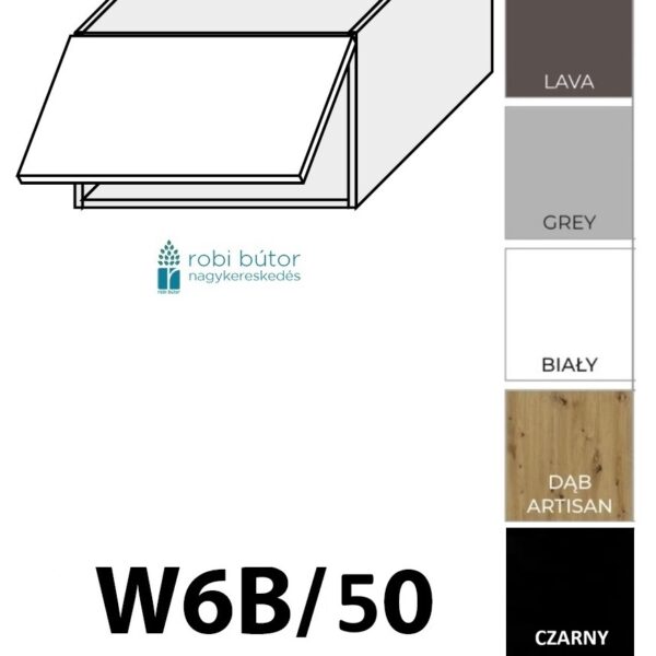 PESCARA KONYHABÚTOR 1-ajtós FELSŐ szekrény 50cm (W6B50_HK_aventos)_elemes konyhabútor