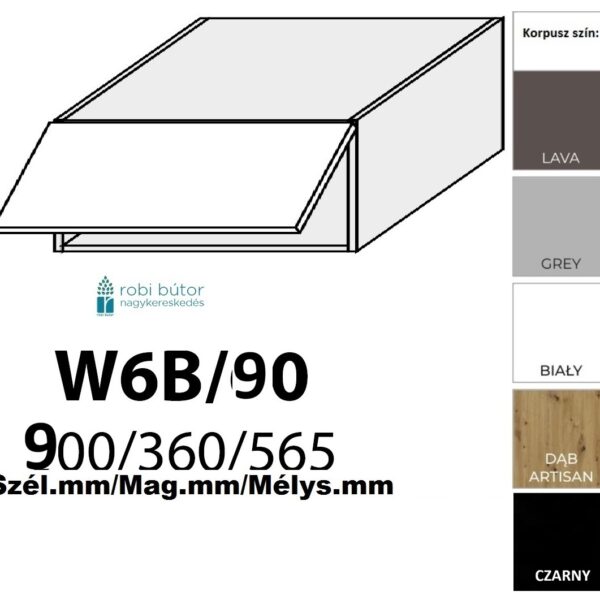 PRATO KONYHABÚTOR 1-ajtós FELSŐ szekrény 90cm (W6B90)_elemes konyhabútor