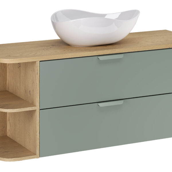 ASTER GREEN Fürdőszoba bútor szett 120cm pulttal és pultra ültethető Cloud mosdótállal – SET-ASG B CREMONA 120CM LRSM UN CLOUD