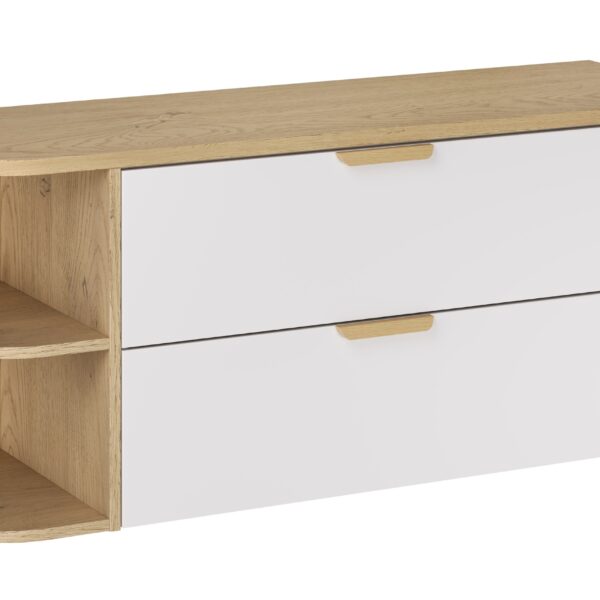 ASTER WHITE komplett fürdőszoba bútor szett 120 cm – pulttal + polcelemekkel (SET-ASW B CREMONA 120CM LRSM)