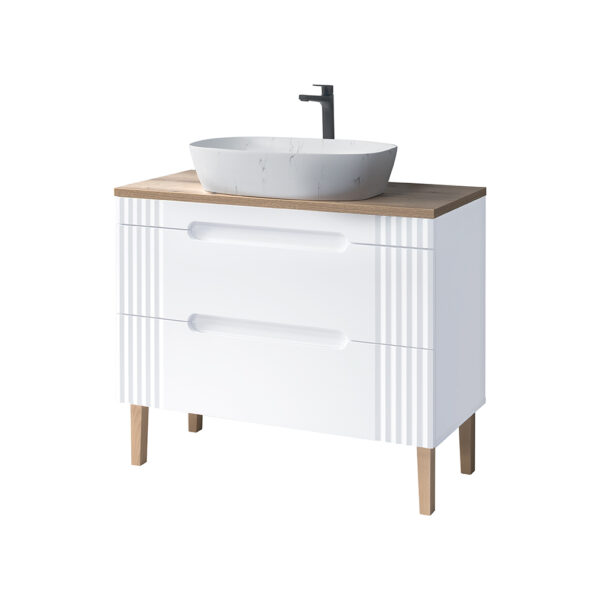 FIJI WHITE fürdőszoba bútor szett 100 cm – tálmosdóval (SET-FW B 100CM UN.MEGI-M13)