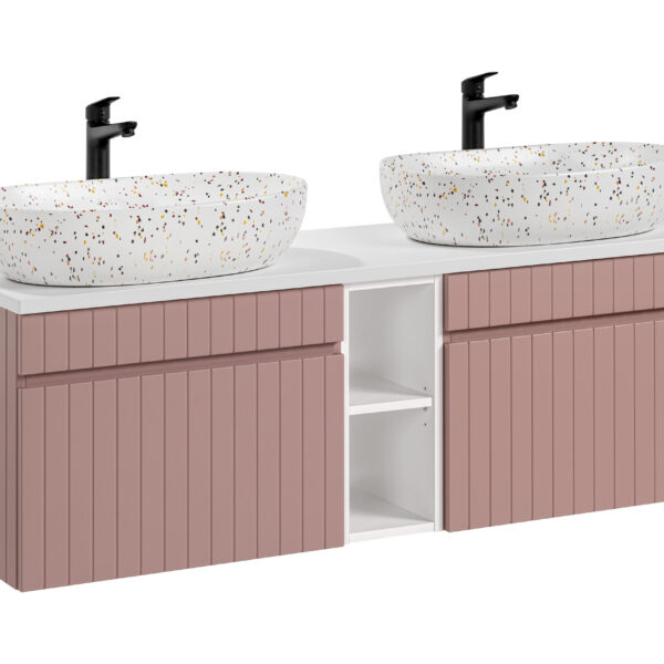 ICONIC ROSE komplett fürdőszoba bútor szett 140 cm – pultos tálmosdóval SET -ICR B 140 CM LILI-MW21  81-01 WHITE