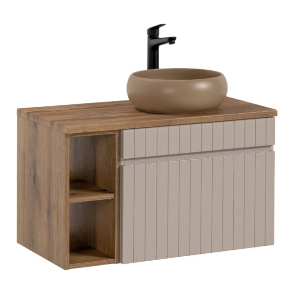 ICONIC CASHMERE komplett fürdőszoba bútor szett 80 cm – WIKI tál mosdóval SET - ICC B 80 CM WIKI-MC  81-01 COAST EVOKE OAK