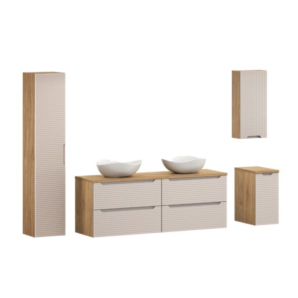 LUXOR BEIGE fürdőszoba bútor szett – B 160 cm S UN CLOUD HC1D LC UC (SET-LXB B 160CM S UN CLOUD HC1D LC UC)