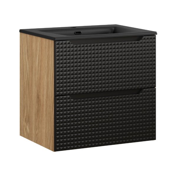 LUXOR BLACK fürdőszoba bútor szett 60 cm – pultlappal, SKY mosdó 60 (fekete matt) ( SET-LXBL 60CM S SKY BL )