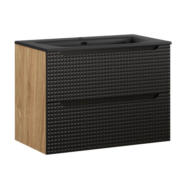 LUXOR BLACK fürdőszoba bútor szett 80 cm – pultlappal, SKY mosdó 80 (fekete matt) ( SET-LXBL 80CM S SKY BL )