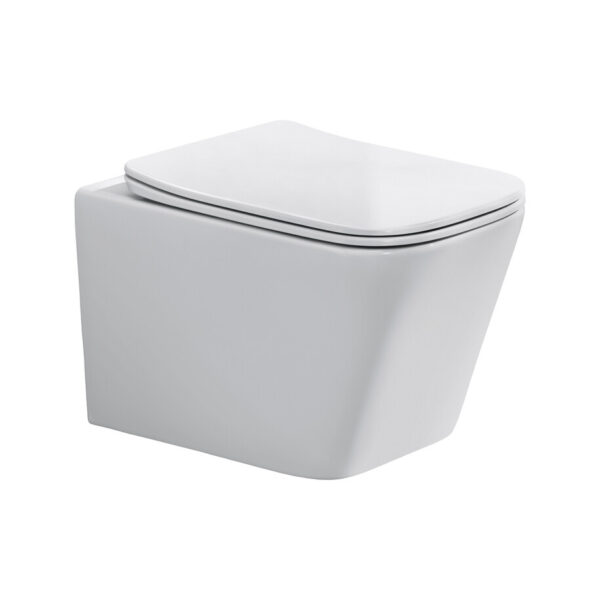 Fehér fali WC – fali wc csésze ülőkével, zárt ülőke, minimalista forma
