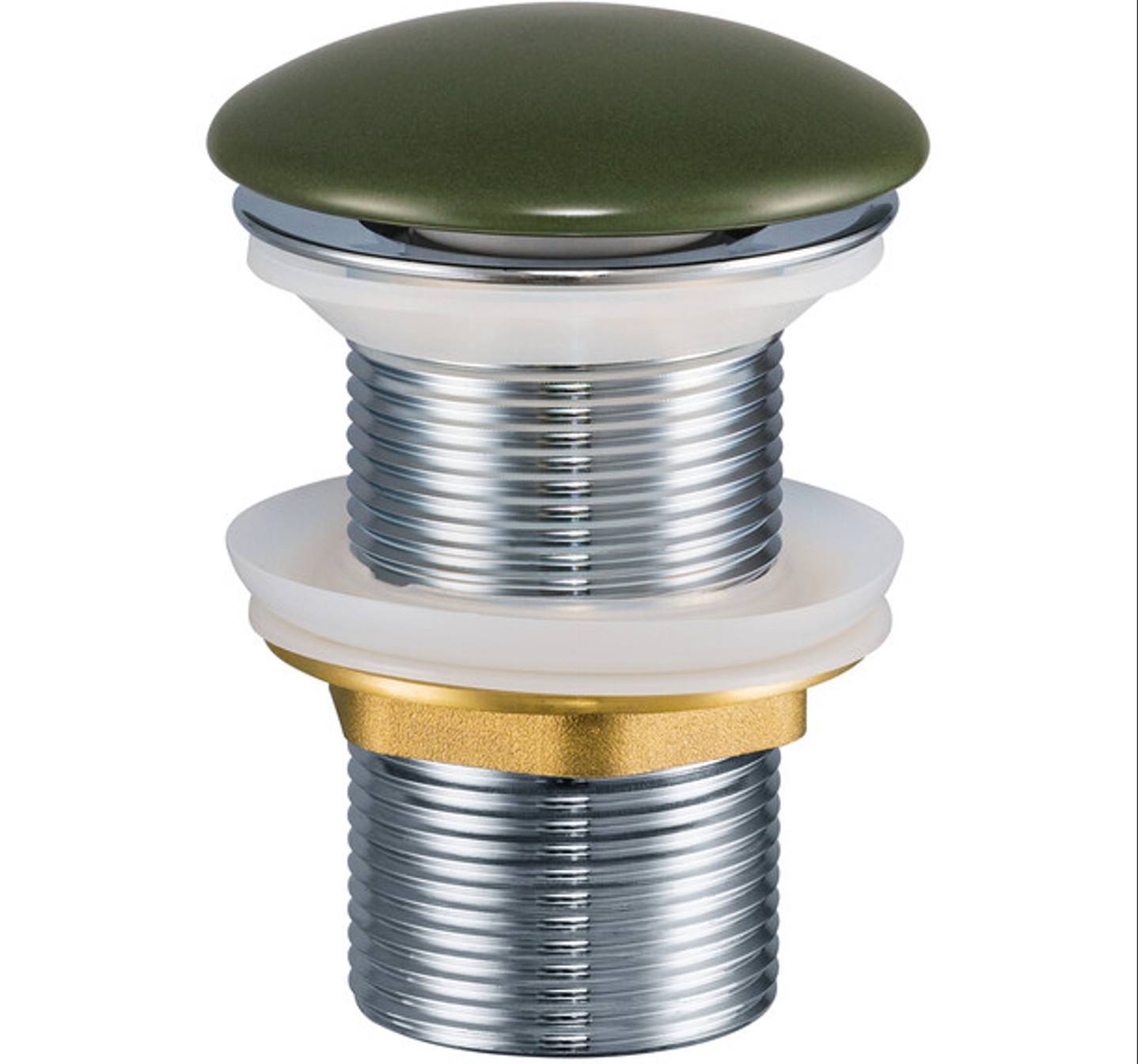 MOSDÓ LEFOLYÓ DUGÓ 7 Zöld kerámia fedlapos pop up lefolyó dugó mosdóhoz, króm testtel