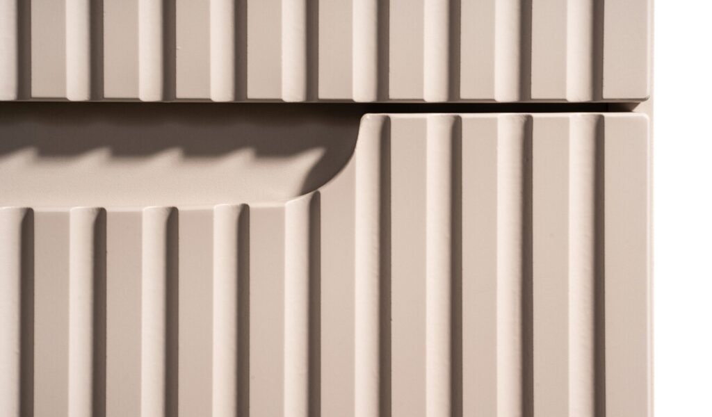 NOVA CASHMERE Qubik felső szekrény 30x30cm 1 ajtó NOVA CASHMERE 83-30-1DQ NOVA Cashmere bútorfront illesztés részlet bordázott kasmír felülettel