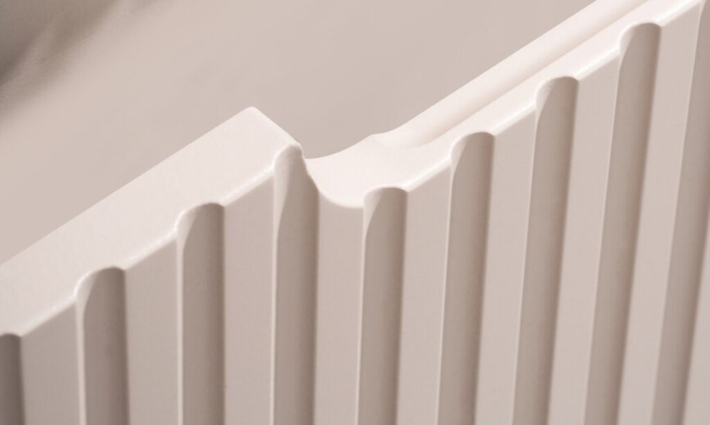 NOVA CASHMERE Qubik felső szekrény 30x30cm 1 ajtó NOVA CASHMERE 83-30-1DQ NOVA Cashmere frontfogás részlet íves fogantyú nélküli kialakítással