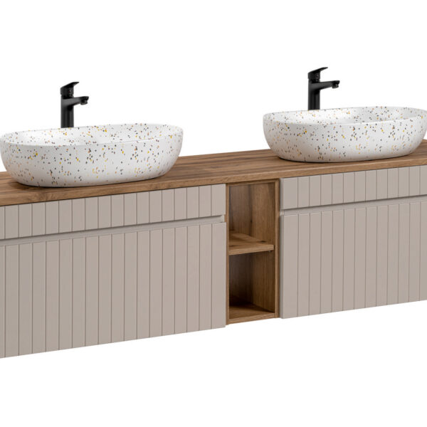 ICONIC CASHMERE komplett fürdőszoba bútor szett 180 cm – LILI tál mosdóval SET - ICC B 180 CM LILI-MW21  81-01 COAST EVOKE OA