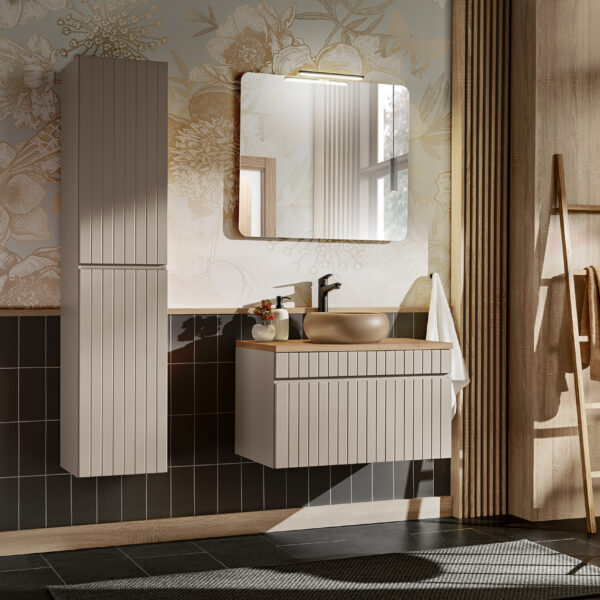 ICONIC CASHMERE komplett fürdőszoba bútor szett 80 cm – WIKI tál mosdóval SET - ICC B 80 CM UN WIKI MC 2