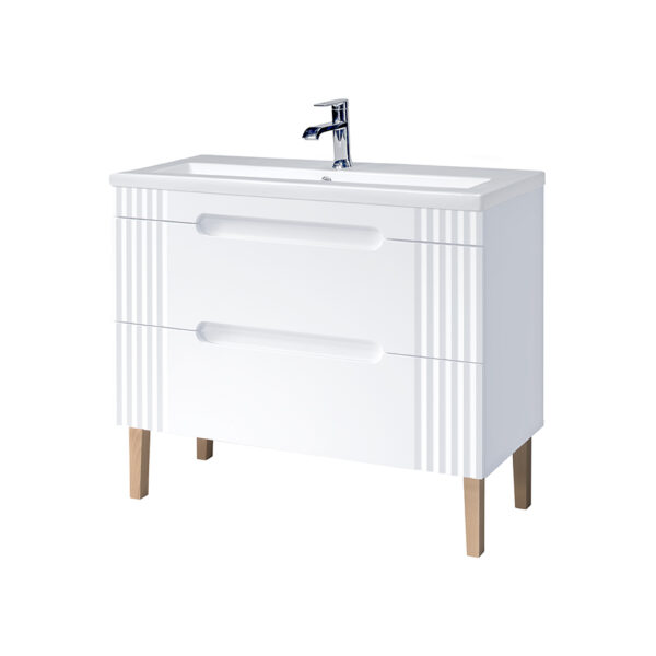 FIJI WHITE fürdőszoba bútor szett 100 cm – mosdóval (SET-FW SPIRIT 100CM)