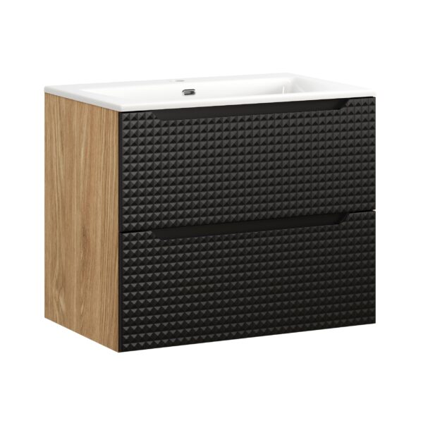 LUXOR BLACK fürdőszoba bútor szett 70 cm – pultlappal, SKY mosdó 70 (fehér) ( SET-LXBL 70CM S SKY WH )