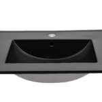 Süllyesztett mosdó – Bútorba építhető mosdó egymedencés 60 cm – Matt fekete UM-LAVA BLACK 60 DP-SM