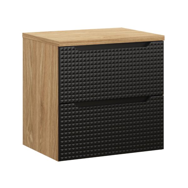 LUXOR BLACK fürdőszoba bútor szett 60 cm – OCEAN pultlappal, mosdó ( SET-LXBL B 60CM S )