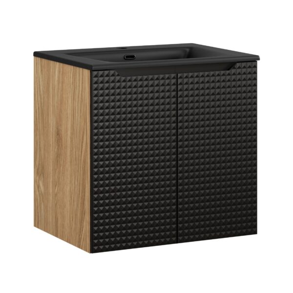 LUXOR BLACK fürdőszoba bútor szett 60 cm – pultlappal, SKY mosdó 60 (fekete matt) ( SET-LXBL 60CM D SKY BL )