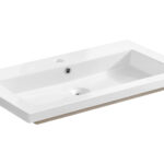 Süllyesztett mosdó – Bútorba építhető mosdó egymedencés 80 cm – Fényes fehér UM-8070 SPIRIT 80-SM