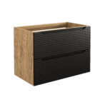 LUXOR BLACK fürdőszoba bútor mosdó alatti szekrény – 80 × 57 × 46 cm (82-80-2S)