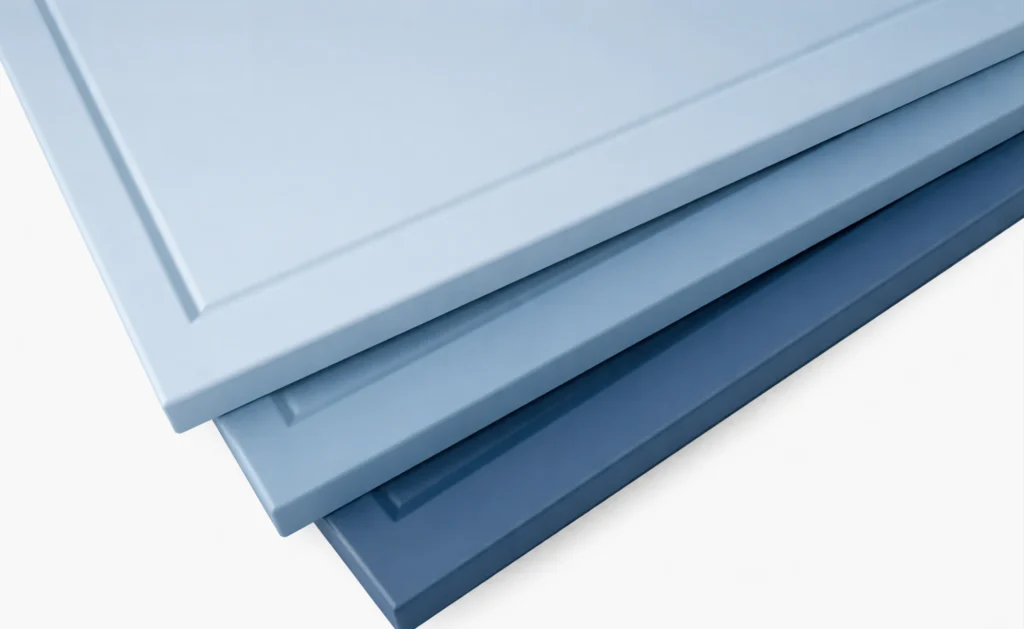 AREZZO KONYHABÚTOR Magas 40es cargokosaras elem(1D14K40 ) AREZZO kék festett frontminta közelről keretes marással