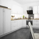 EMPORIUM light grey stone sarok konyhabútor világos enteriőrben