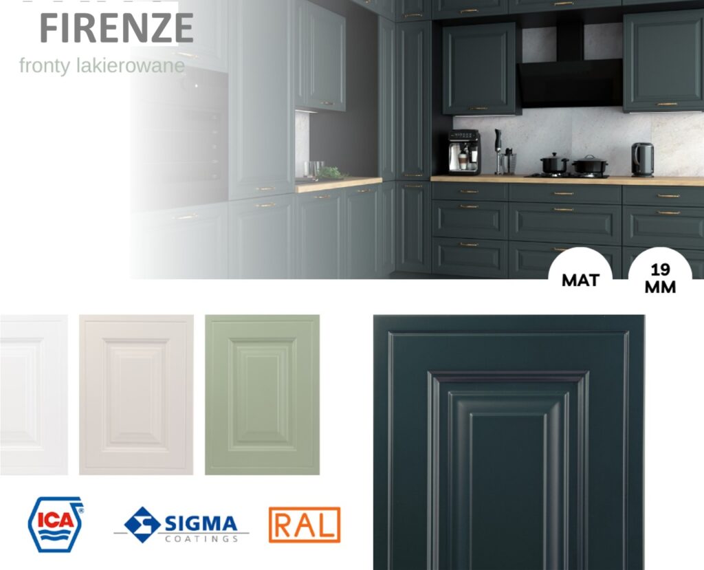 FIRENZE elemes konyhabútor 1-ajtós FELSŐ szekrény 50cm (W6B50_HK_aventos)_elemes konyhabútor FIRENZE festett frontos elemes konyhabútor frontminta és színválaszték