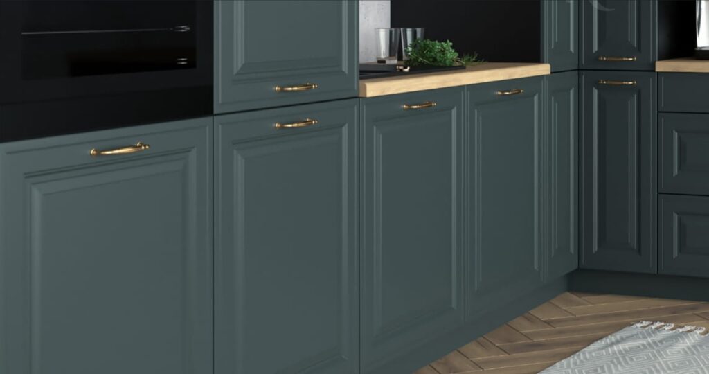 FIRENZE elemes konyhabútor 1-ajtós FELSŐ szekrény 50cm (W6B50_HK_aventos)_elemes konyhabútor FIRENZE festett frontos konyhabútor alsó elemek közeli részlete