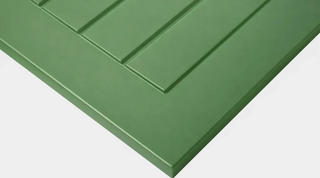 LIVORNO KONYHABÚTOR (D12R 90+polka) 1 AJTÓS SAROK szekr. 90 cm LIVORNO zöld frontminta közelről függőleges marással