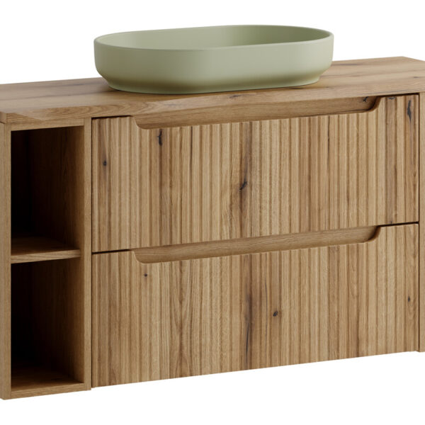 NOVA COAST EVOKE komplett fürdőszoba bútor szett 120 cm – tál mosdóval SET-NOCE B NAT OAK 120CM S UN RIVER