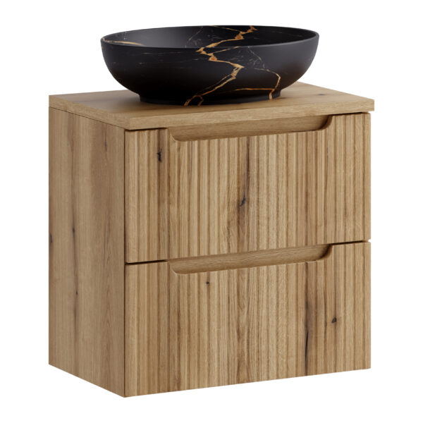 NOVA COAST EVOKE komplett fürdőszoba bútor szett 60 cm – MONA mosdóval – SET-NOCE B OAK 60CM S UN MONA
