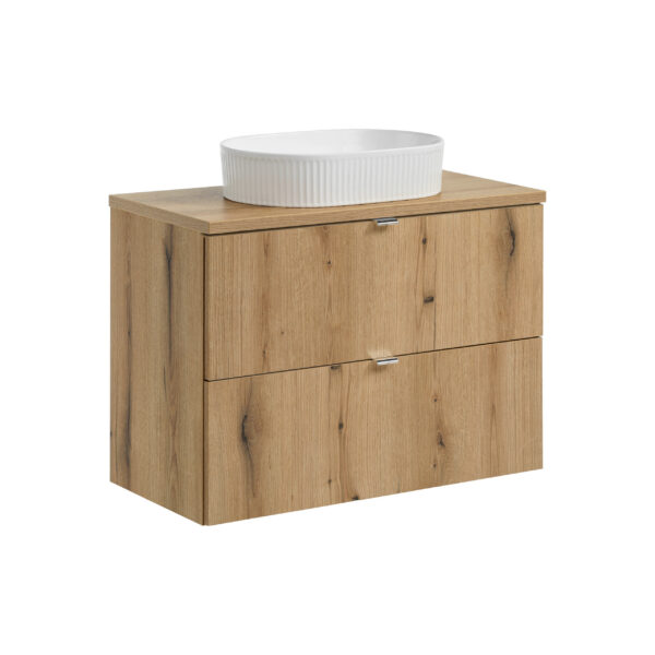 NOVA OAK komplett fürdőszoba bútor szett 80 cm – BEYOND 5 tál mosdóval SET-NOA B OAK 80CM S UN BEYOND 5 WH