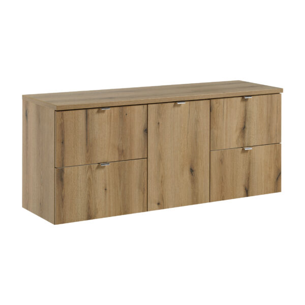NOVA OAK komplett fürdőszoba bútor szett 140 cm – pulttal SET-NOA B OAK 140CM S