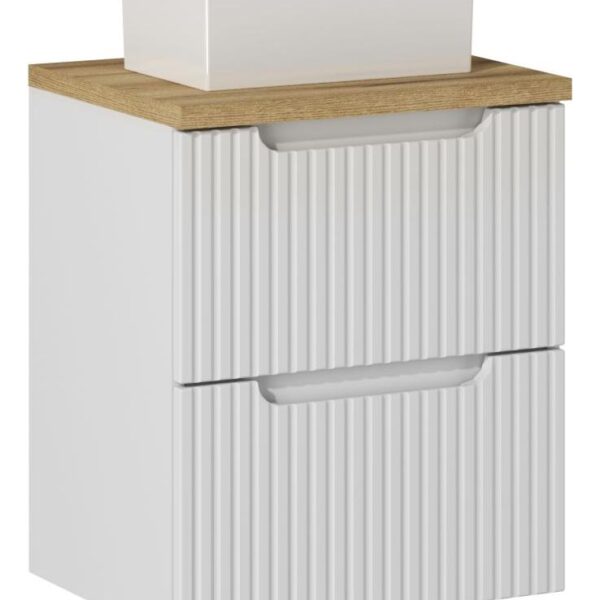 NOVA WHITE Fürdőszoba bútor 50 cm-es bútorgarnitúra pultra szerelhető mosdóval – SET-NOW B OAK 50CM S UN GAJA 35 NW