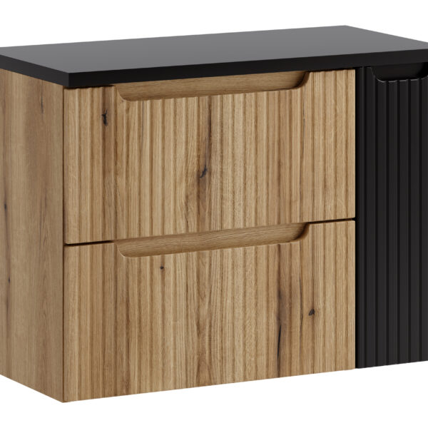 NOVA COAST EVOKE komplett fürdőszoba bútor szett 80 cm – fekete munkalappal – SET-NOCE B BLACK 80CM S