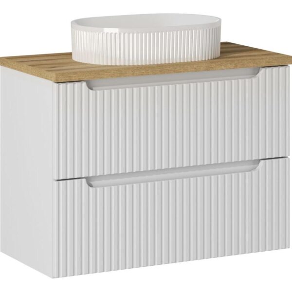 NOVA WHITE Fürdőszoba bútor 80 cm-es bútorgarnitúra pultra szerelhető mosdóval – SET-NOW B 80CM S UN BEYOND 5 WH NW