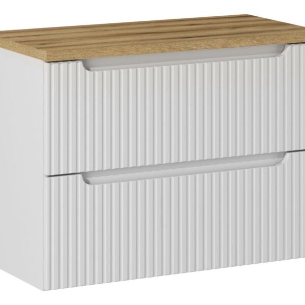 NOVA WHITE Fürdőszoba bútor 80 cm-es bútorgarnitúra – SET-NOW B OAK 80CM S NW