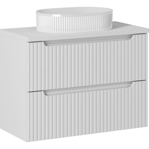 NOVA WHITE Fürdőszoba bútor 80 cm-es bútorgarnitúra pultra szerelhető mosdóval – SET-NOW B WHITE 80CM S BEYOND 5 WH NW