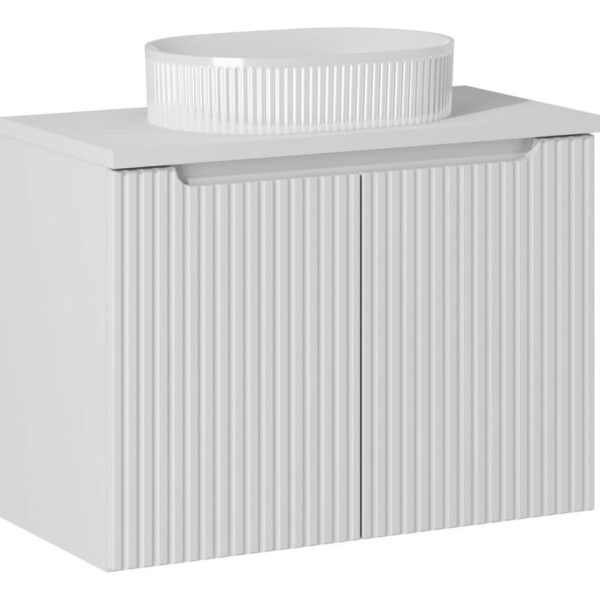 NOVA WHITE Fürdőszoba bútor 80 cm-es bútorgarnitúra pultra szerelhető mosdóval – SET-NOW B WHITE 80CM D UN BEYOND 5 WH NW