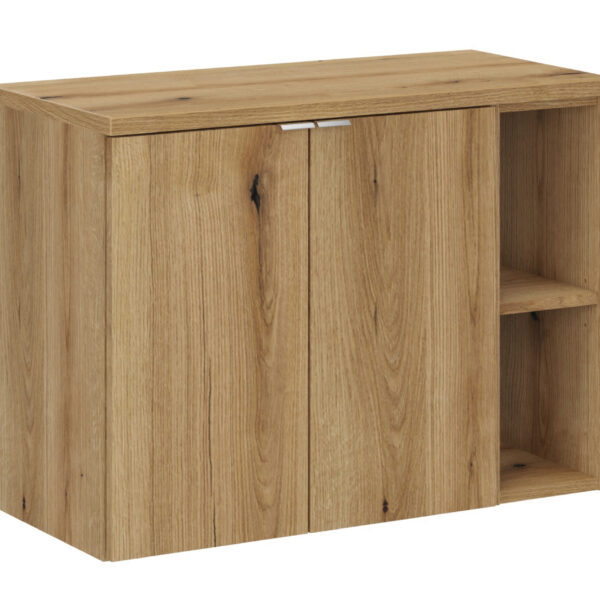 NOVA OAK komplett fürdőszoba bútor szett 80 cm – oldalszekrénnyel SET-NOA B OAK 80CM D LR