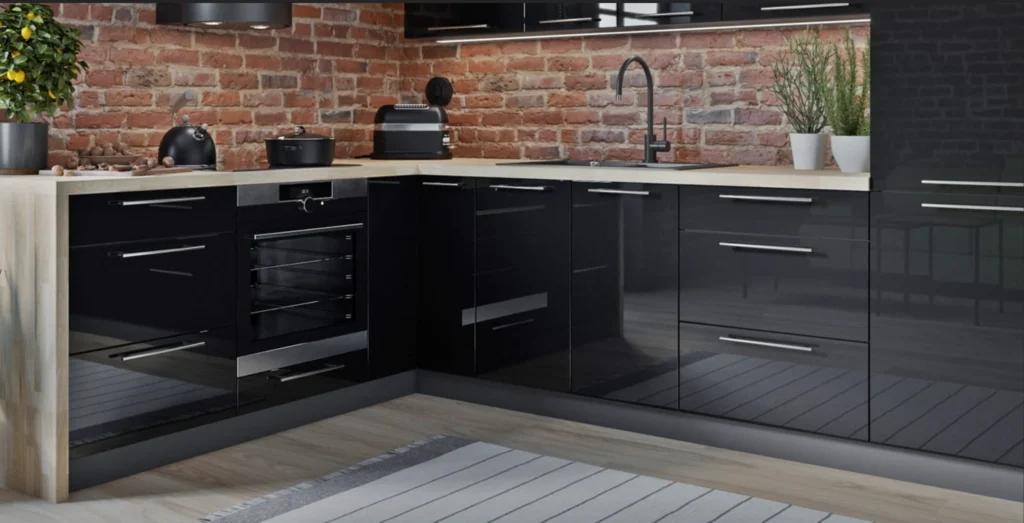 ESSEN KONYHABÚTOR Magas 40es cargokosaras elem(1D14K40 ) ESSEN fehér konyhabútor fa munkalappal és réz színű fogantyúkkal