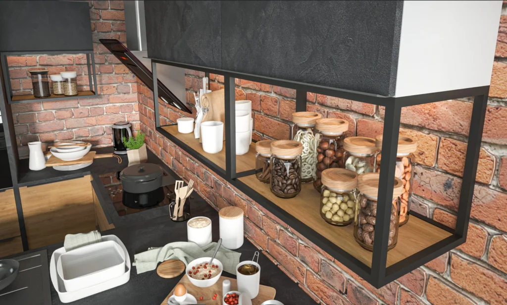 MALMO KONYHABÚTOR 3 FIÓKOS szekrény 60 cm (D3R60) MALMO zöld artisan konyhabútor közeli részlet beépített sütővel