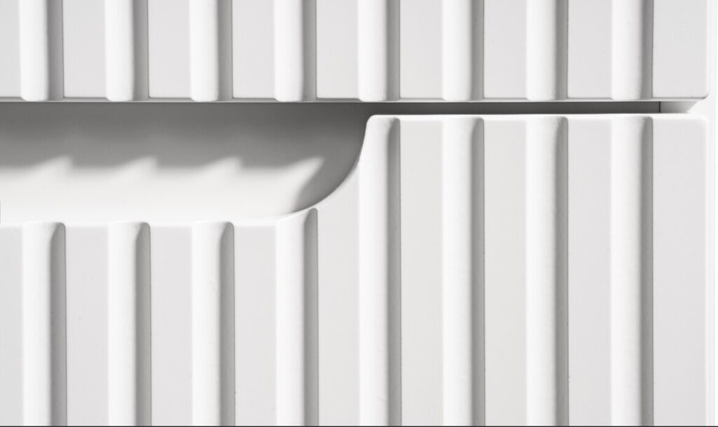 bordázott fürdőszoba bútor front részlet nova white