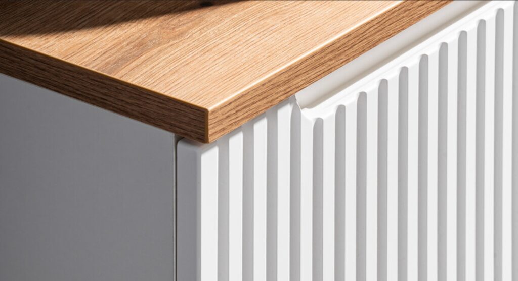 fürdőszoba bútor munkalap és élzárás részlet